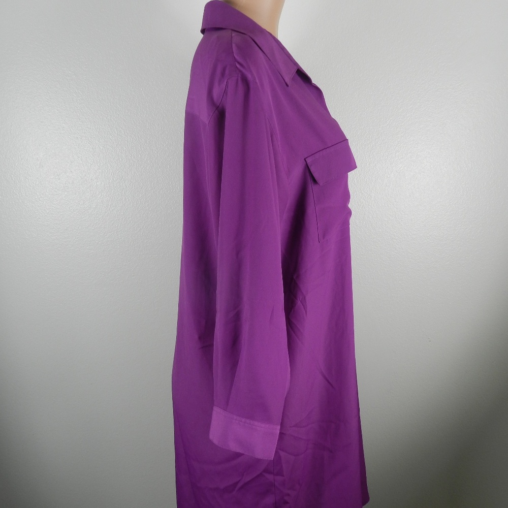 Suzi Chin for Maggy Boutique LS BD Dress Purple 14 - Picture 4 of 5